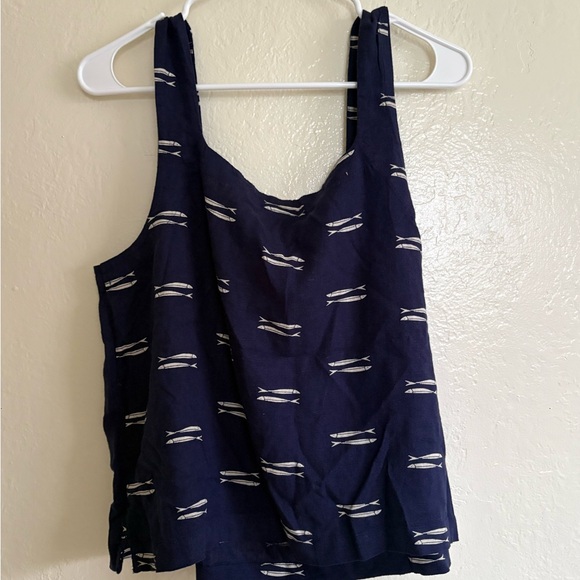 NWT A New Day Navy Tank Top with White Fish Pattern (Available sizes: XS, L) - Picture 5 of 5